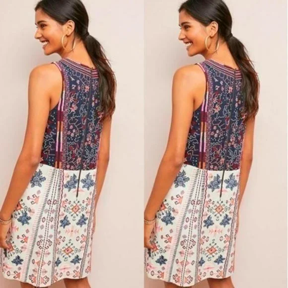 Anthropologie Multicolor Patterned Mini Dress - Picture 2 of 12
